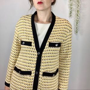 Nwt Maje Visidore Tweed Cardigan Yellow 